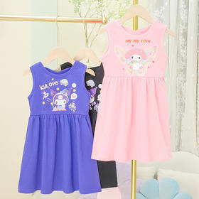 【露背设计，潮酷又飒】新款网红女童连衣裙 夏季童装儿童露背 潮酷又酷又飒 黑色沙滩裙-QQ