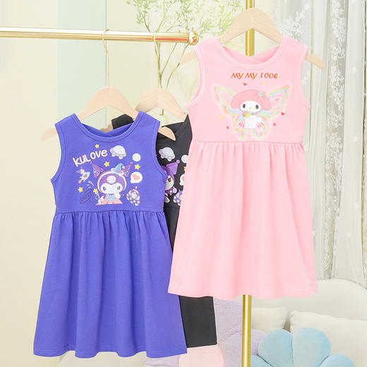 【露背设计，潮酷又飒】新款网红女童连衣裙 夏季童装儿童露背 潮酷又酷又飒 黑色沙滩裙-QQ 商品图0