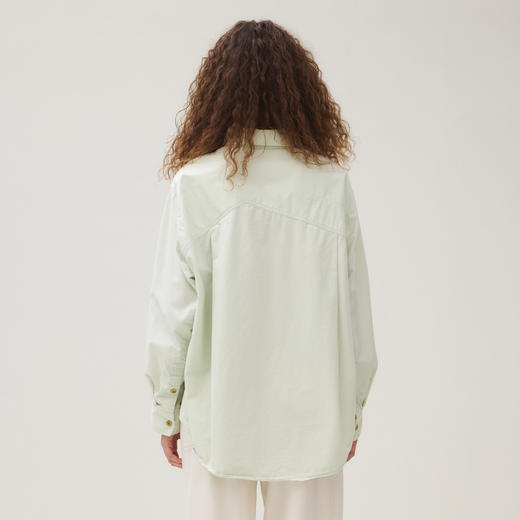 谜底衬衣长袖女2025秋季新品通勤磨毛印花莫兰迪色衬衫253MC1155 商品图2