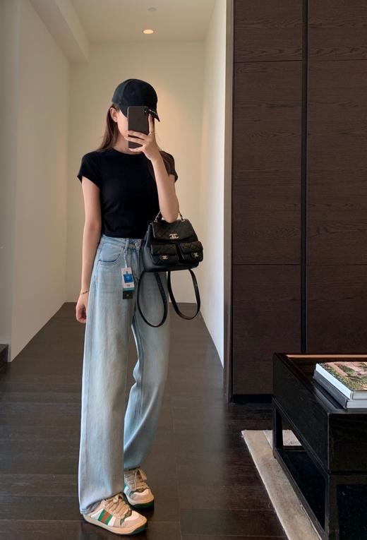 重磅土耳其天丝汉麻高腰显瘦水洗直筒窄腿牛仔裤 商品图8