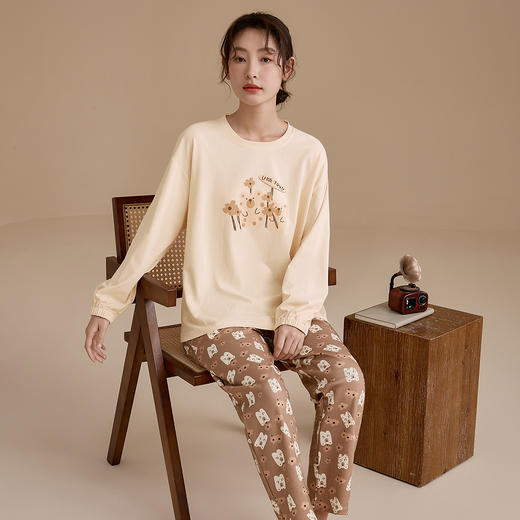 康妮雅女士长袖长裤套头套装 商品图4