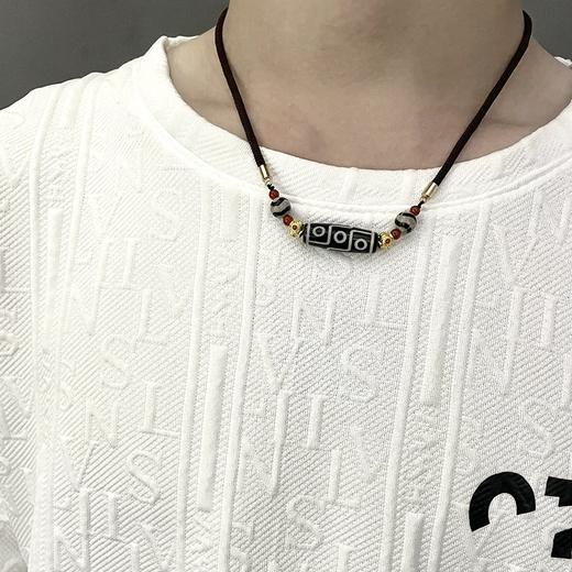 【敦煌民族风九眼天珠项链】民族风 男士项链新款高级感配饰新中式复古 配饰男女同款 商品图0