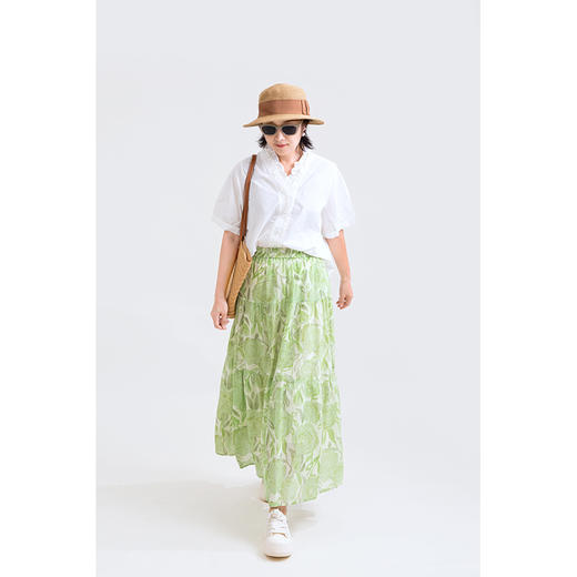 松紧腰印花半裙 商品图0