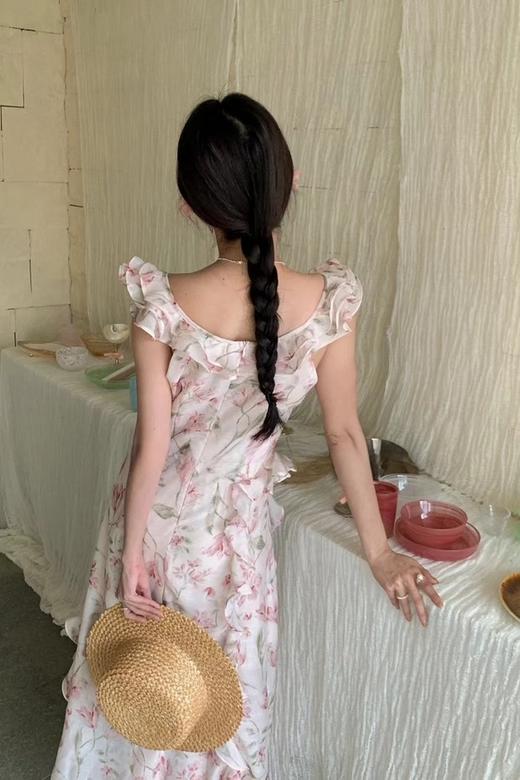 SIA SAYLOR 茶歇初恋碎花温柔花边长裙 20658 商品图6