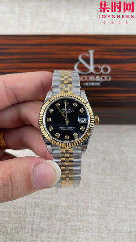 Rolex劳力士GS日志型系列 女款31mm 日志31系列 间金黑盘钻面 女士腕表 搭载改Cal.2236