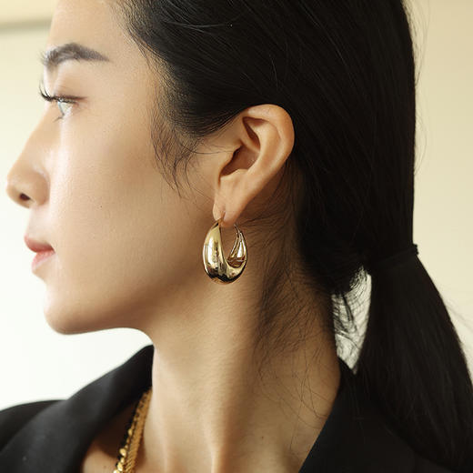 【网球职业运动员李娜&张予曦同款】Mordern Art 现代艺术时期 | 小水滴金/银圈耳环 商品图1