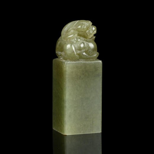 孤品016937-老性丹东冻石兽钮方章-2.5*2.5*6.9cm 商品图3