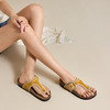 千百度休闲度假人字拖女轻便软底平底外穿沙滩凉拖鞋A25331701 商品缩略图2