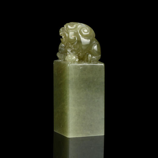 孤品016937-老性丹东冻石兽钮方章-2.5*2.5*6.9cm 商品图1