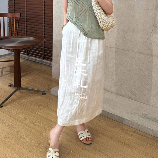 【部分现货】良木礼亚麻半裙（6390） 商品图0