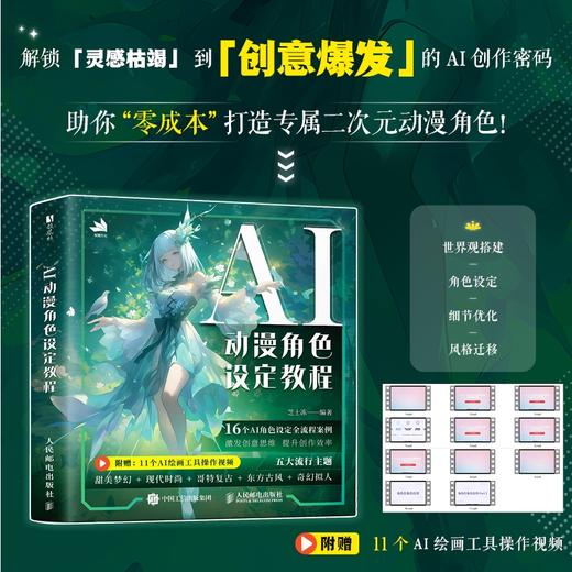 AI动漫角色设定教程 OC人物设定AI教程Midjourney角色设计原创二创 AI绘画基础 世界观MJ同人设定 商品图0