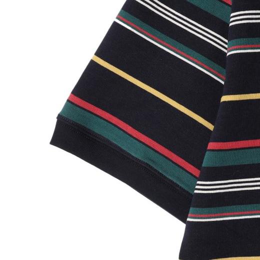 T4023夏季高级感新款男士撞色条纹刺绣爱心字母短袖T恤显瘦圆领上衣潮 商品图4