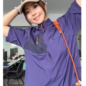 2025夏季男女款户外轻量速干半拉链小立领短袖外套！