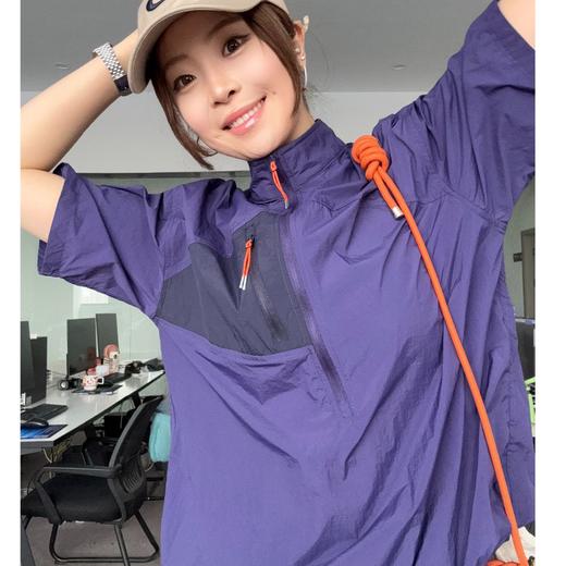 2025夏季男女款户外轻量速干半拉链小立领短袖外套！ 商品图0