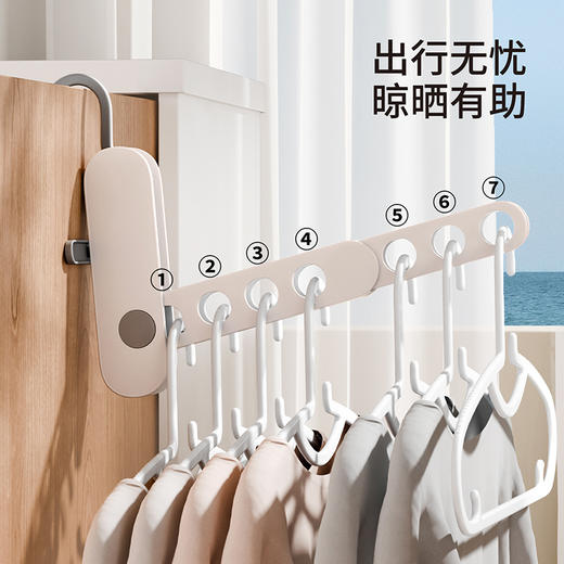 FaSoLa折叠衣架旅行便携新款晾衣架晾衣多功能酒店宿舍晾晒神器 商品图1