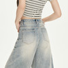 罗蒙夏季女士七分裤复古高腰阔腿显瘦牛仔裤百搭通勤女舒适裤子 商品缩略图6