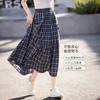 【专属特价】熙世界复古藏青格纹半身裙女夏装新款高腰显瘦格子长裙a字蛋糕裙 商品缩略图4