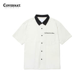 Covernat韩国潮牌短袖衬衫潮流标语度假衬衫男女情侣2024CO2402SS06