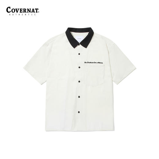 Covernat韩国潮牌短袖衬衫潮流标语度假衬衫男女情侣2024CO2402SS06 商品图0
