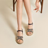 千百度坡跟一字带休闲凉鞋女厚底配裙子舒适绝美凉鞋A25385552 商品缩略图2