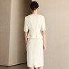 IWY/米白色夏季短袖小香风西装套裙女气质名媛珠宝接待工作服职业裙装25CS776 商品缩略图4