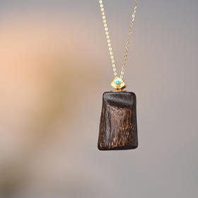 天然惠安沉香包金吊坠  沉水级 SP7423