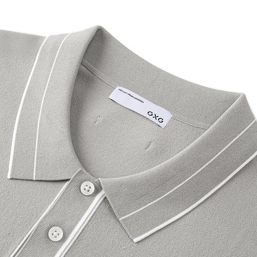 GXG男装 简约条纹撞色Polo衫男 24年夏热卖G24X242052 商品图2