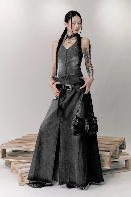 WHO KNOWS 美式复古辣妹牛仔半身长裙 20672 商品图1