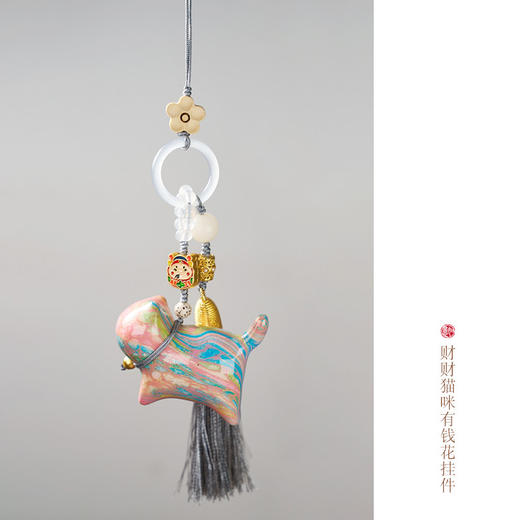 【普陀山】手工招财大漆猫｜檀木雕招财小猫挂件   财财猫咪包包挂件招财猫车挂件 商品图7