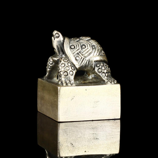 孤品016940-精品实心纯银质龟钮方章99克-2.4*2.4*3.1cm 商品图1