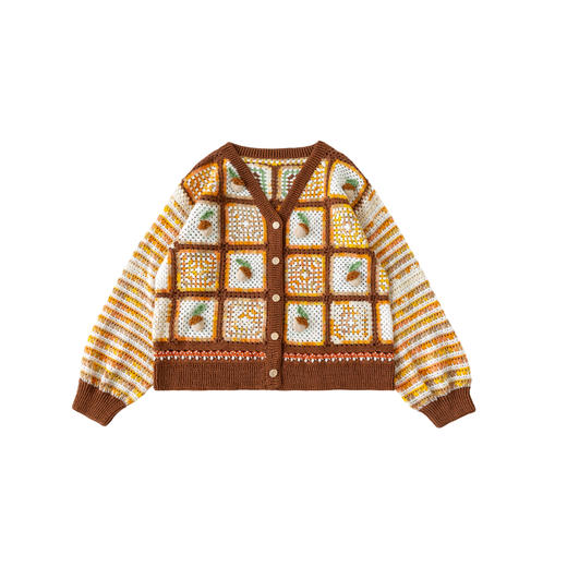 苏苏姐家暮野拼花开衫手工DIY钩针纯棉蕾丝线毛线团自制材料包 商品图5