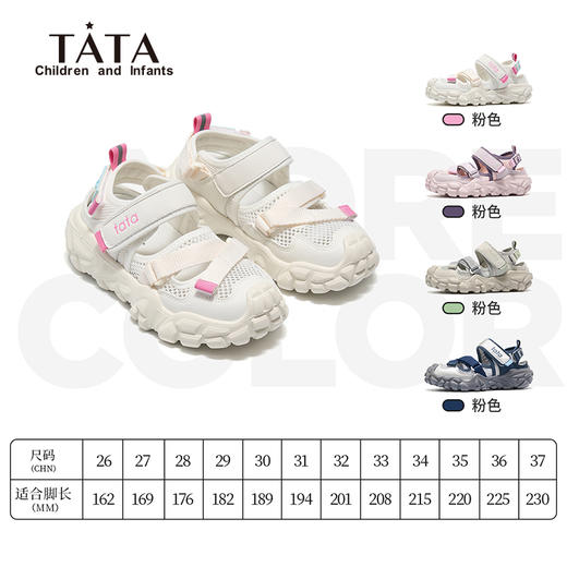 心选丨TATA儿童夏季新款运动网面镂空凉鞋TT5246 商品图9