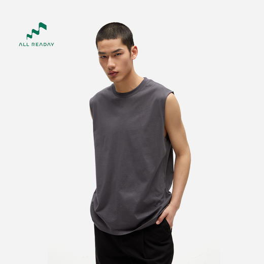 【好货清仓 棉感舒适 多孔纤维结构】新奇天圆领无袖T恤背心-宽松版，码数偏大 商品图1