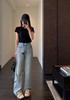 重磅土耳其天丝汉麻高腰显瘦水洗直筒窄腿牛仔裤 商品缩略图1