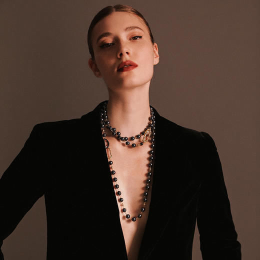 【李斯丹妮&李若彤&黄龄&刘忻同款】Retro Chic 意大利复古时尚首饰 花豹贝珠项链 商品图5