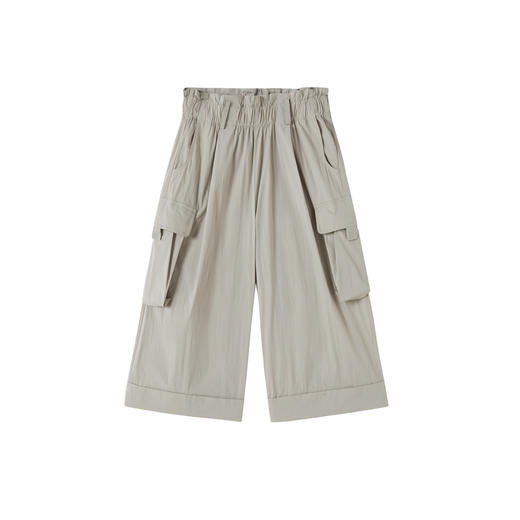 谜底阔腿裤八分裤女2025秋新品工装风松紧腰挺括大口袋253MK1105 商品图4