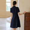IWY/藏青色夏季短袖西装连衣裙女2025薄款酒店售楼部前台接待工作服Q1382 商品缩略图4