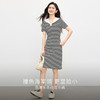【专属特价】熙世界2025夏季新款撞色海军领条纹连衣裙女收腰显瘦减龄休闲裙子 商品缩略图3