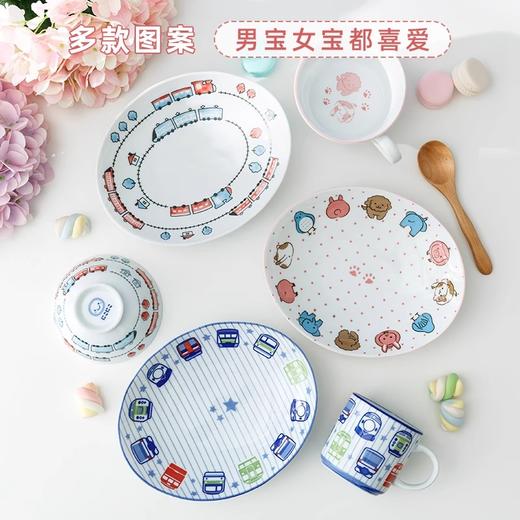 日本进口卡通儿童碗陶瓷饭碗家用宝宝可爱小碗日式汤面碗 美浓烧火车头系列散件 商品图2