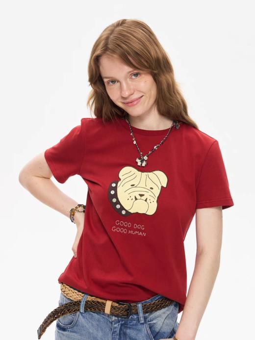 local tag/It25ssk52/快乐的小狗刺绣贝扣短袖 商品图0