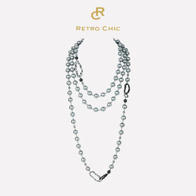 【李斯丹妮&李若彤&黄龄&刘忻同款】Retro Chic 意大利复古时尚首饰 花豹贝珠项链