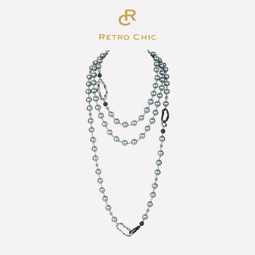 【李斯丹妮&李若彤&黄龄&刘忻同款】Retro Chic 意大利复古时尚首饰 花豹贝珠项链 商品图0