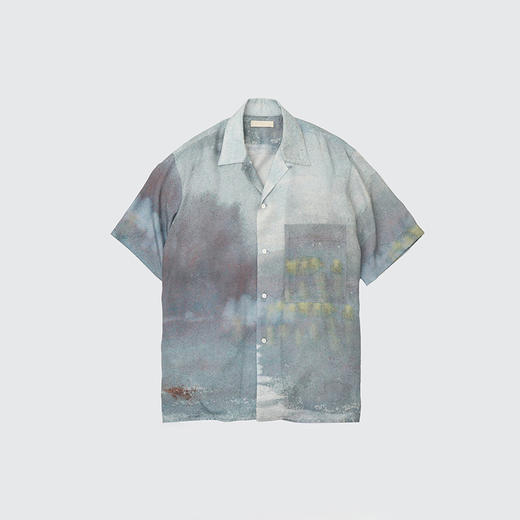 YOKE LANDSCAPE PRINTED OPEN COLLAR艺术家合作系列天丝短袖衬衫 商品图3