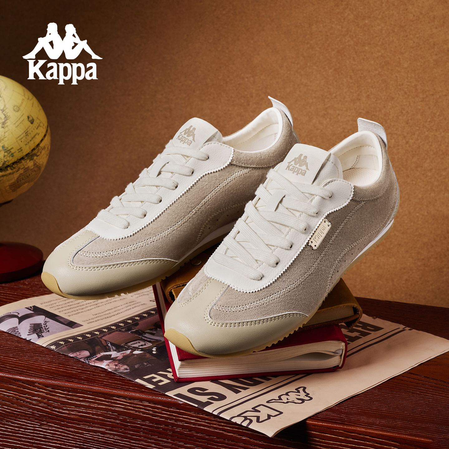 Kappa卡帕背靠背复古德训鞋男女2025新款休闲薄底运动鞋情侣板鞋K0FY5BB13
