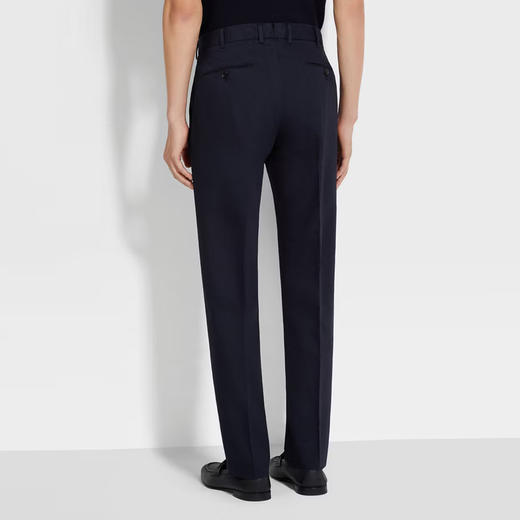 ZEGNA 杰尼亚 男士棉麻斜纹布西裤 深蓝色 UBI37A5 TR10 852 商品图3