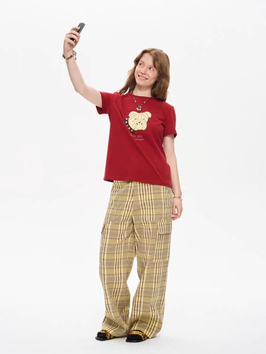 local tag/It25ssk52/快乐的小狗刺绣贝扣短袖 商品图2