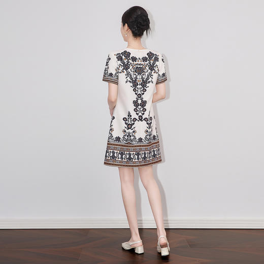 「高货wl」全新升级【铂金会员293/天猫399/差价106】(03741)洛诗琳定位印花小香风连衣裙2025夏季端庄显瘦气质A字裙女 商品图1