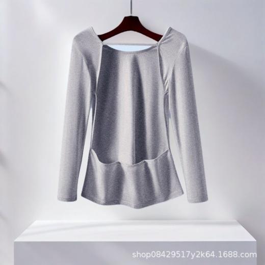 【九九老师】三伏天晒背专用衣服长袖 （3色可选 黑色、灰色、白色） 商品图3