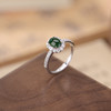 【清风抚露】S925纯银蓝水翡翠绿翡翠蛋面开口戒指【CW-JZ06851】 商品缩略图1