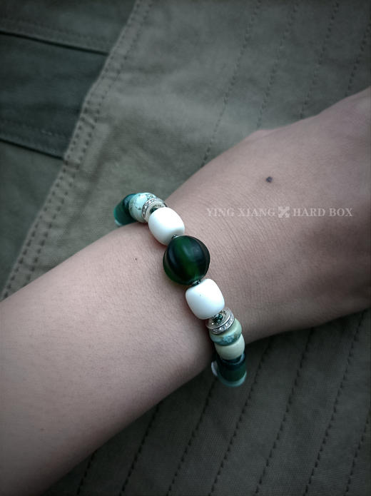 原创【风格～孤品手作】老琉璃鹿角绿松石项链手链｜非7日无理由退换货 商品图5